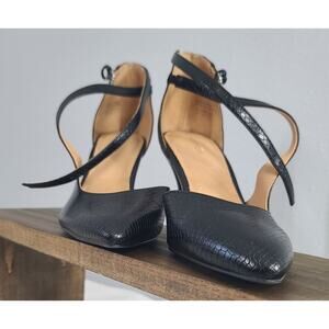 41 Hawthorn Stitch Fix Black Faux Snakeskin Heels Size 9 Elegant Pumps Office